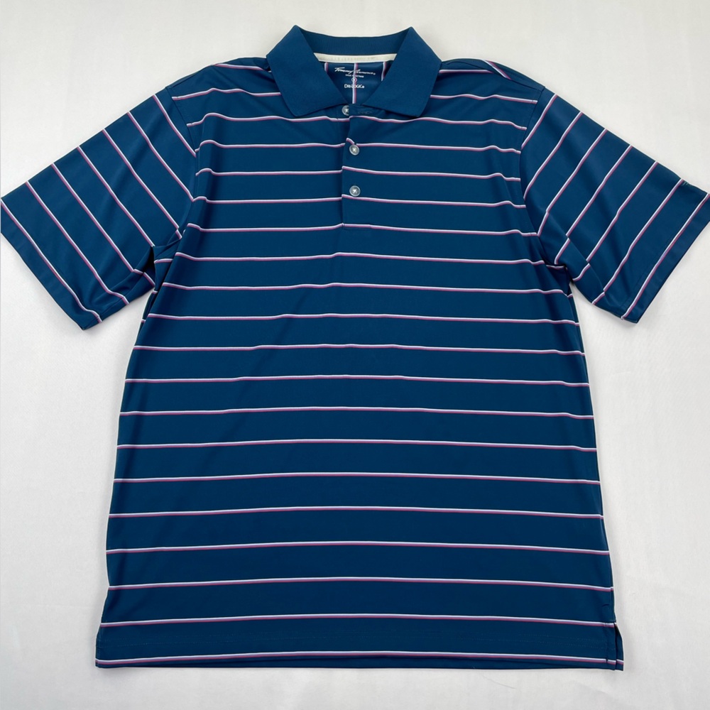 Tommy Armour Polo Shirt Mens S Dri Logic Blue Striped American Performance Golf